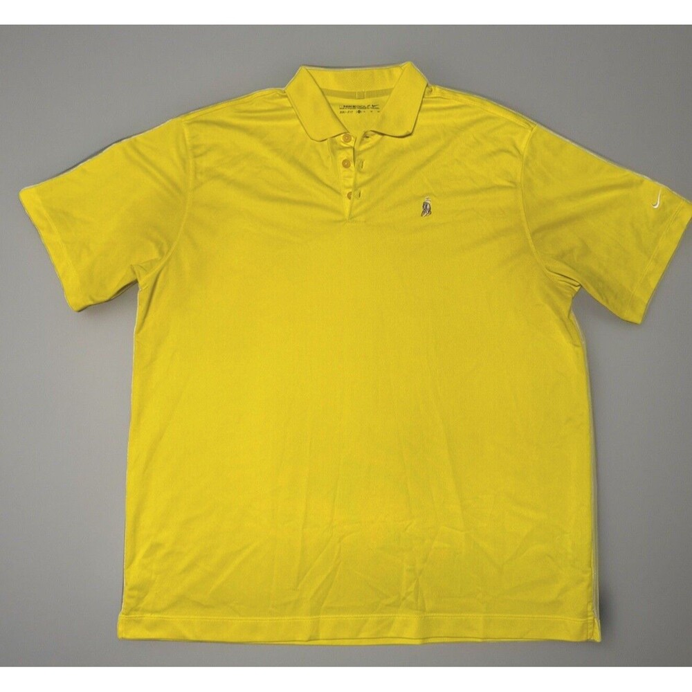 Nike Golf Dri-Fit Polo Shirt Mens XL Yellow Short Sleeve Athleisure Golf swoosh